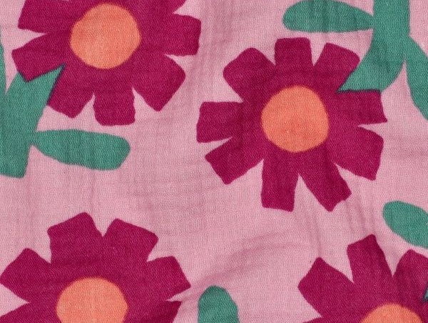 Musselin, große Blume, rose Musselin, große Blume, rose