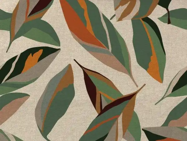 Dekostoff , große Blätter grün Dekostoff , große Blätter grün