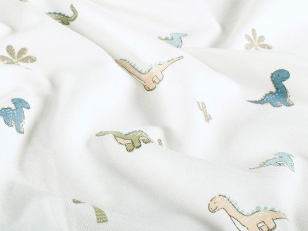 Jersey , Dinosaurier, bleu ecru Jersey , Dinosaurier, bleu ecru