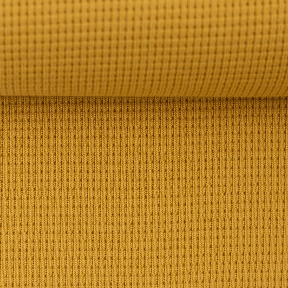 Waffeljersey ,goldgelb