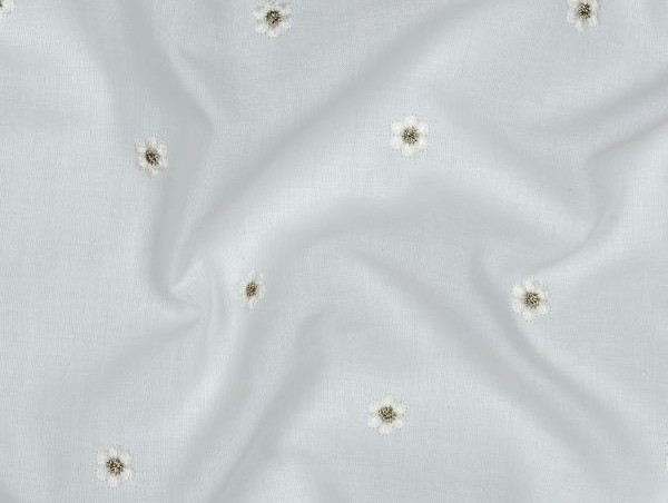 Baumwolle, Voile, Stickerei mit Lurex , eierschale Baumwolle, Voile, Stickerei mit Lurex , eierschale