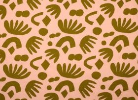 Bluse, abstraktes Muster , rosa/oliv Bluse, abstraktes Muster , rosa/oliv