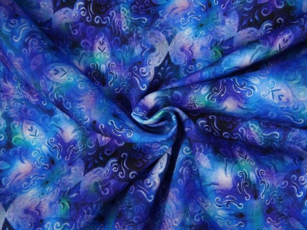 Alpenfleece tie-dye ( Batik) blau