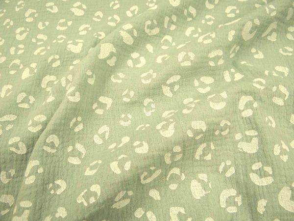 Musselin , Animalprint, mint