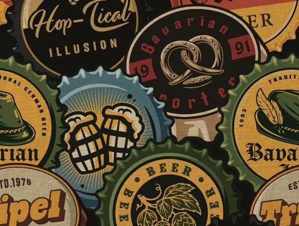 Dekostoff , Kronenkorken Dekostoff , Kronenkorken