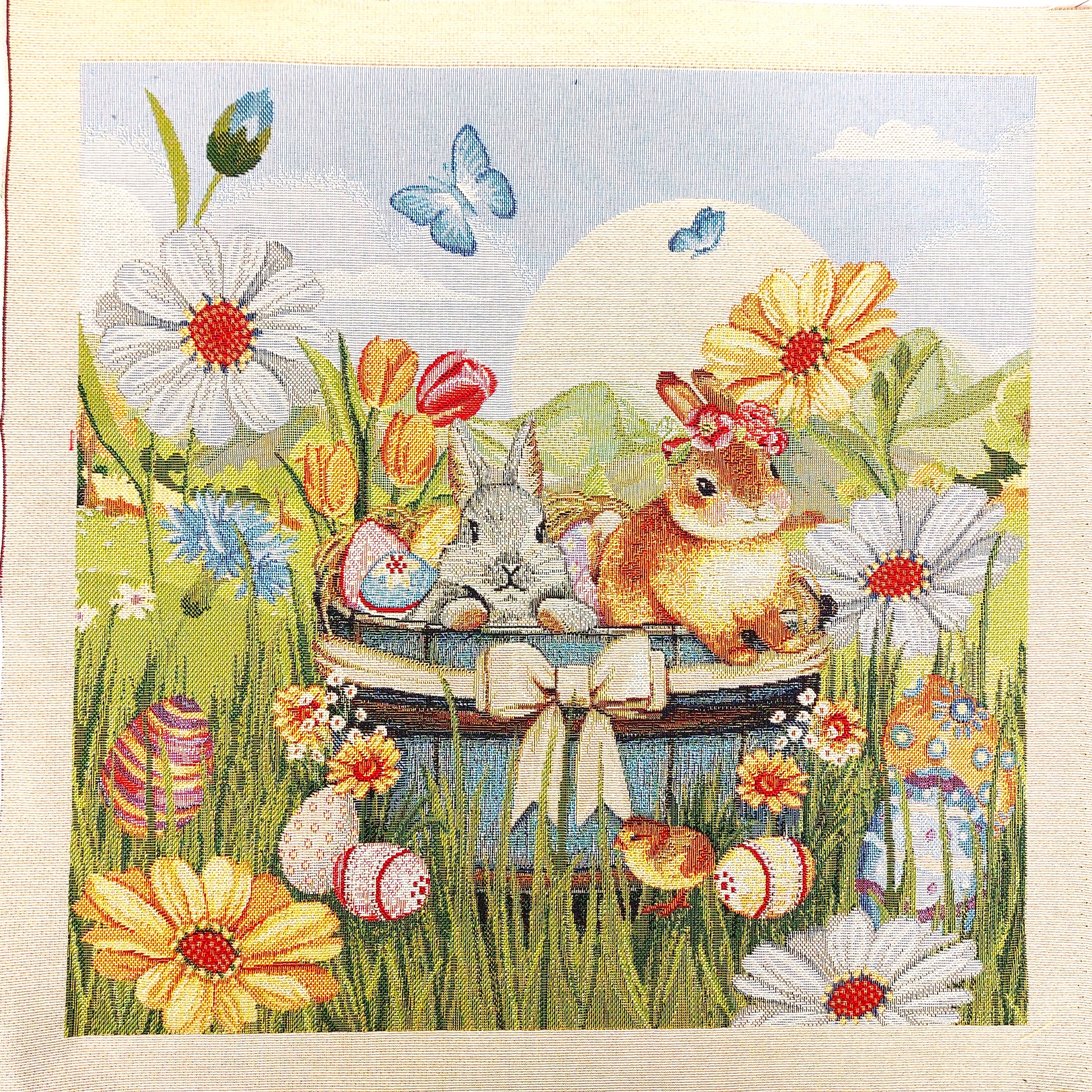 Abschnitt Gobelin Ostern im Garten