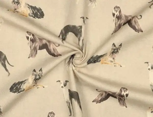 Dekostoff , Hunderassen, sand Dekostoff , Hunderassen, sand