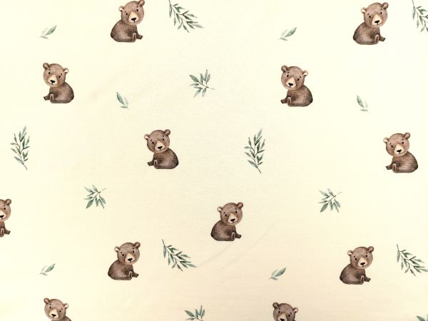 Jersey ,Bärchen, ecru Jersey ,Bärchen, ecru