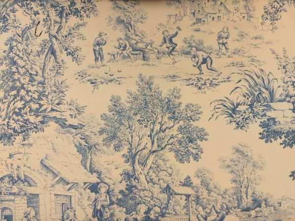 Dekostoff , Gute alte Zeit, Landleben, bleu
