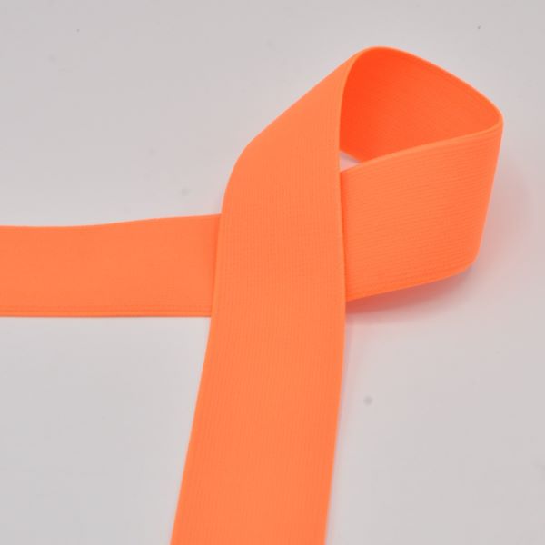 Gummiband orange neon , 4 cm breit 