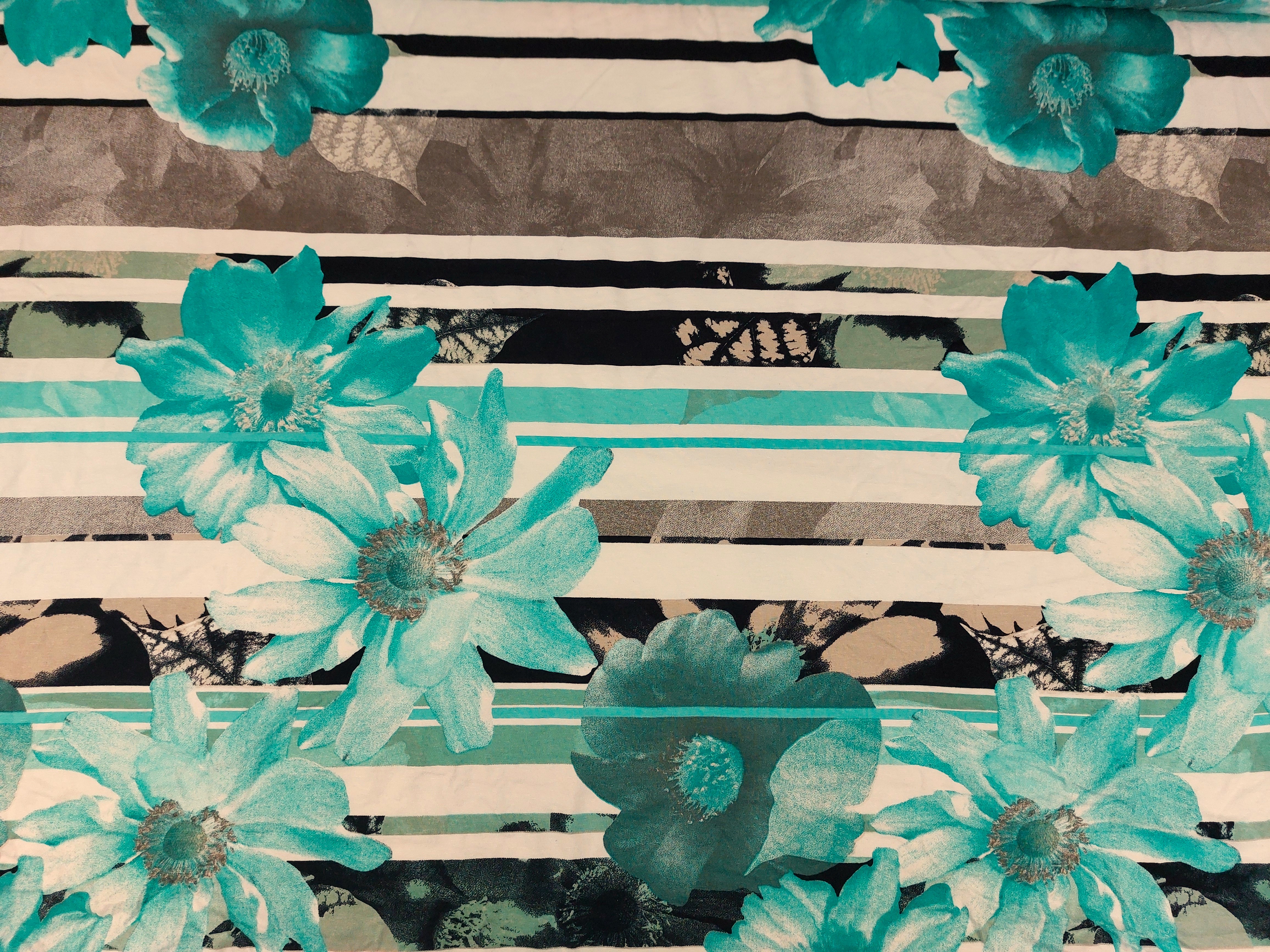  1 METER ! Jersey Viskose grün Blume