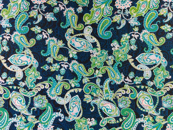 100 % Baumwolle , Paisley grün, schwarz 