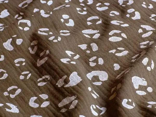 Musselin , Animalprint, taupe