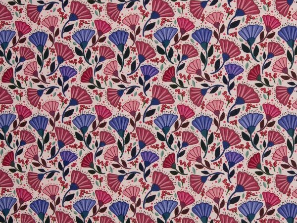 Dekostoff, Blumen rosa