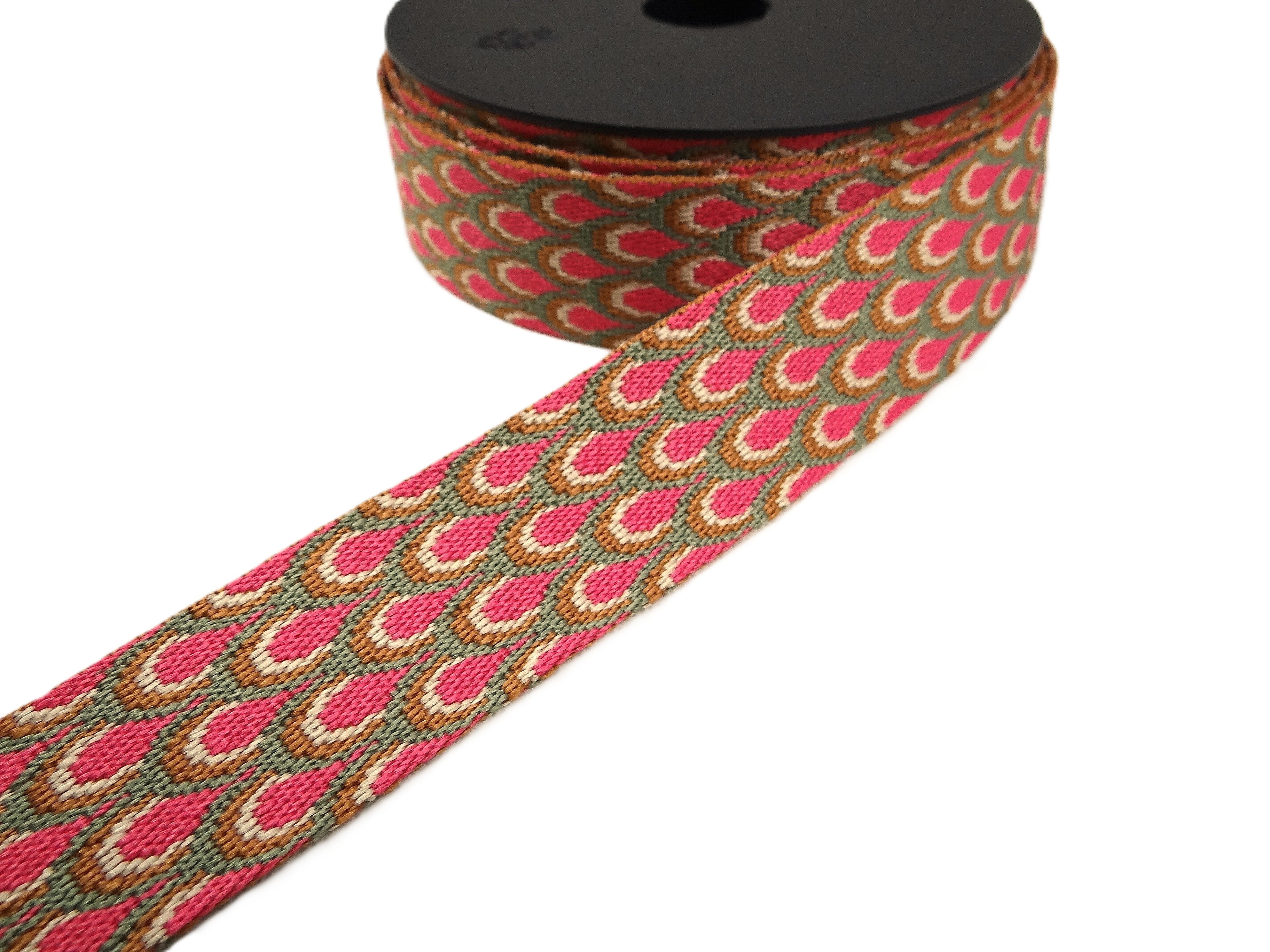 Gurtband, pink / mint, Jacquard