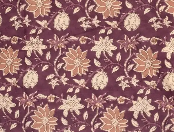  Bluse, Baumwoll-Voile, florales Dessin , lila / beige