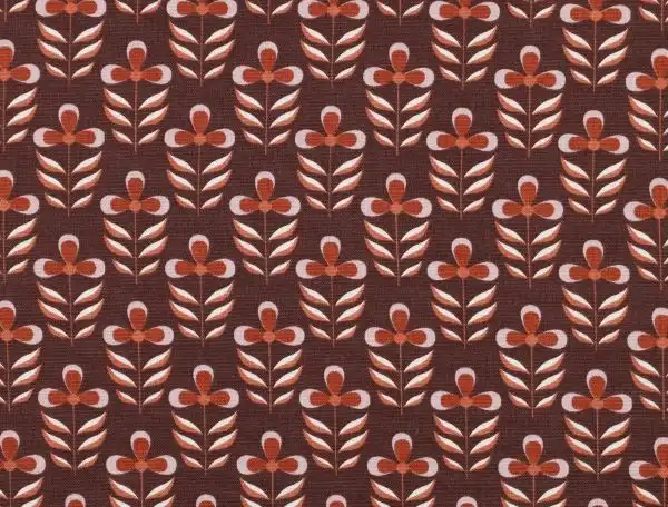 Dekostoff , stilisierter Blüten , braun Dekostoff , stilisierter Blüten , braun
