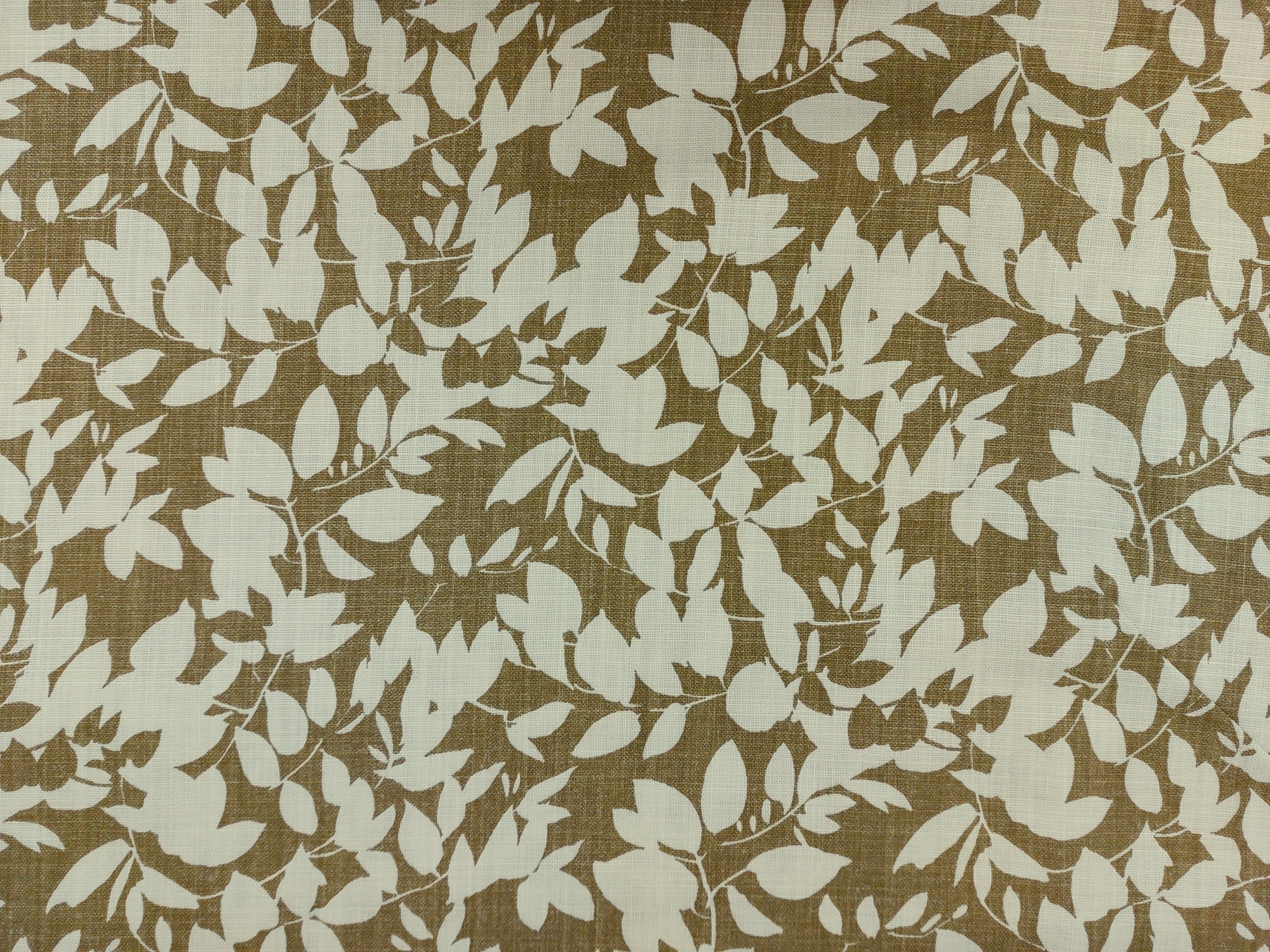 Dekostoff Blätter , ecru / khaki Dekostoff Blätter , ecru / khaki