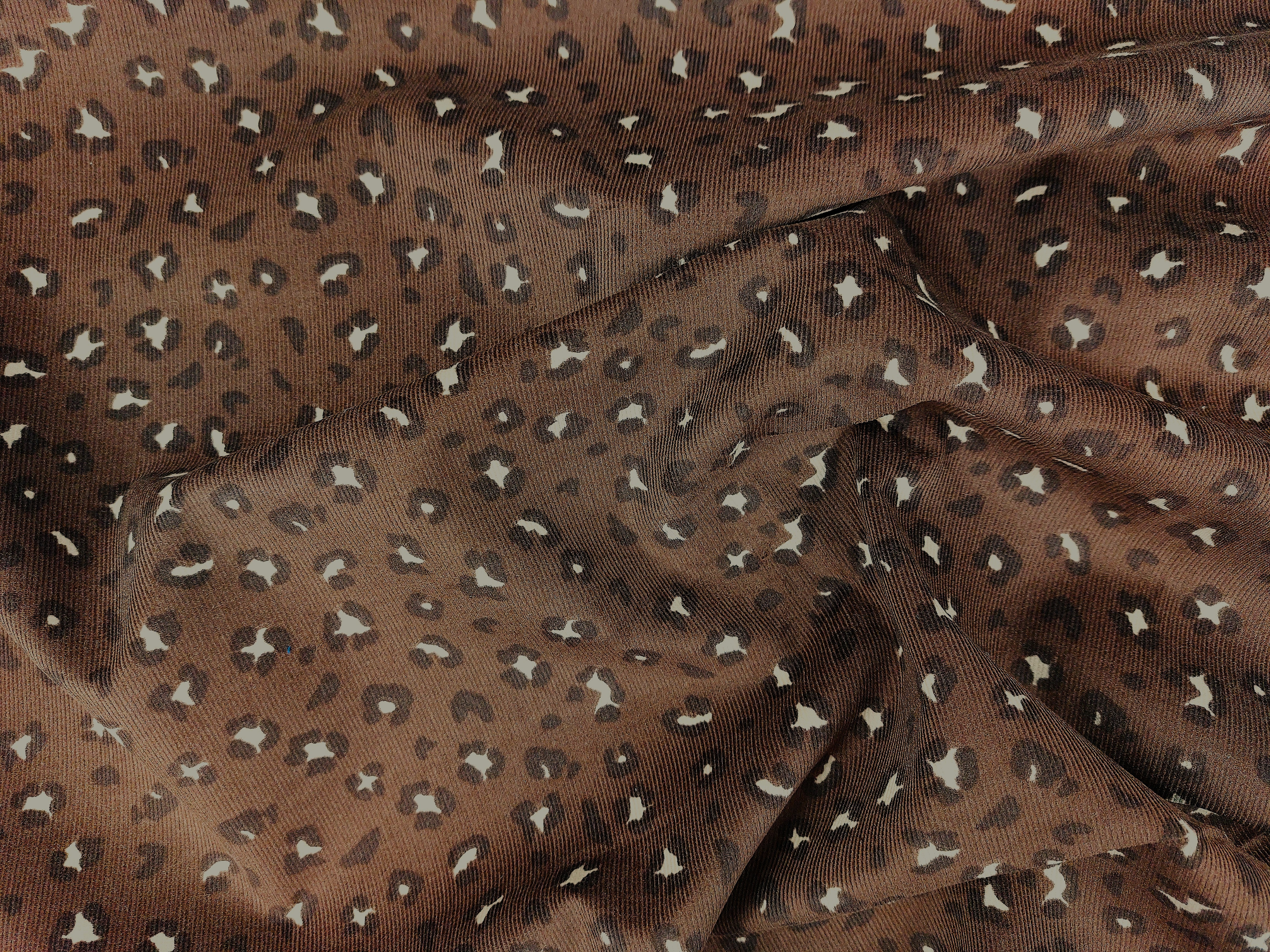 Feincord Animalprint, braun
