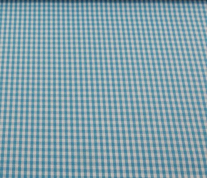 100 % Baumwolle Karo türkis 5mm Kopie
