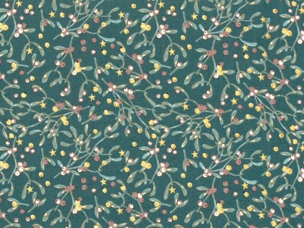 Webstoff Baumwolle , Mistelzweig, grün