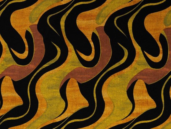 Jersey Romanit gemustert, Wellen, schwarz / gold Jersey Romanit gemustert, Wellen, schwarz / gold