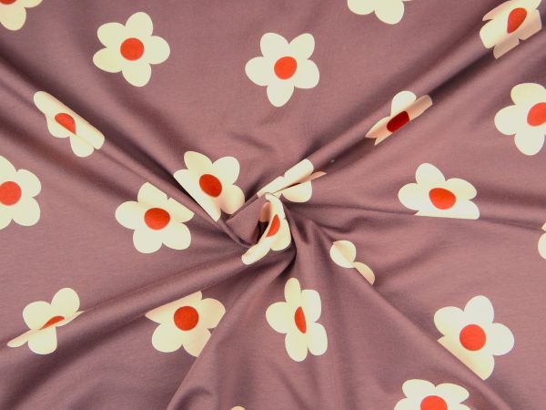Jersey, French Terry, Blume, lila