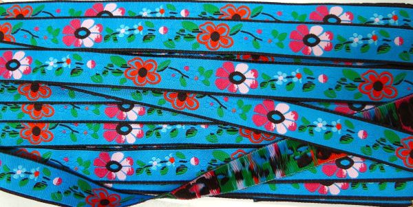 Bordürenband, bunt, aqua