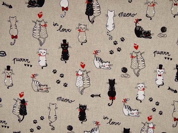 1-104530-1734-650 Dekostoff Katzen miow