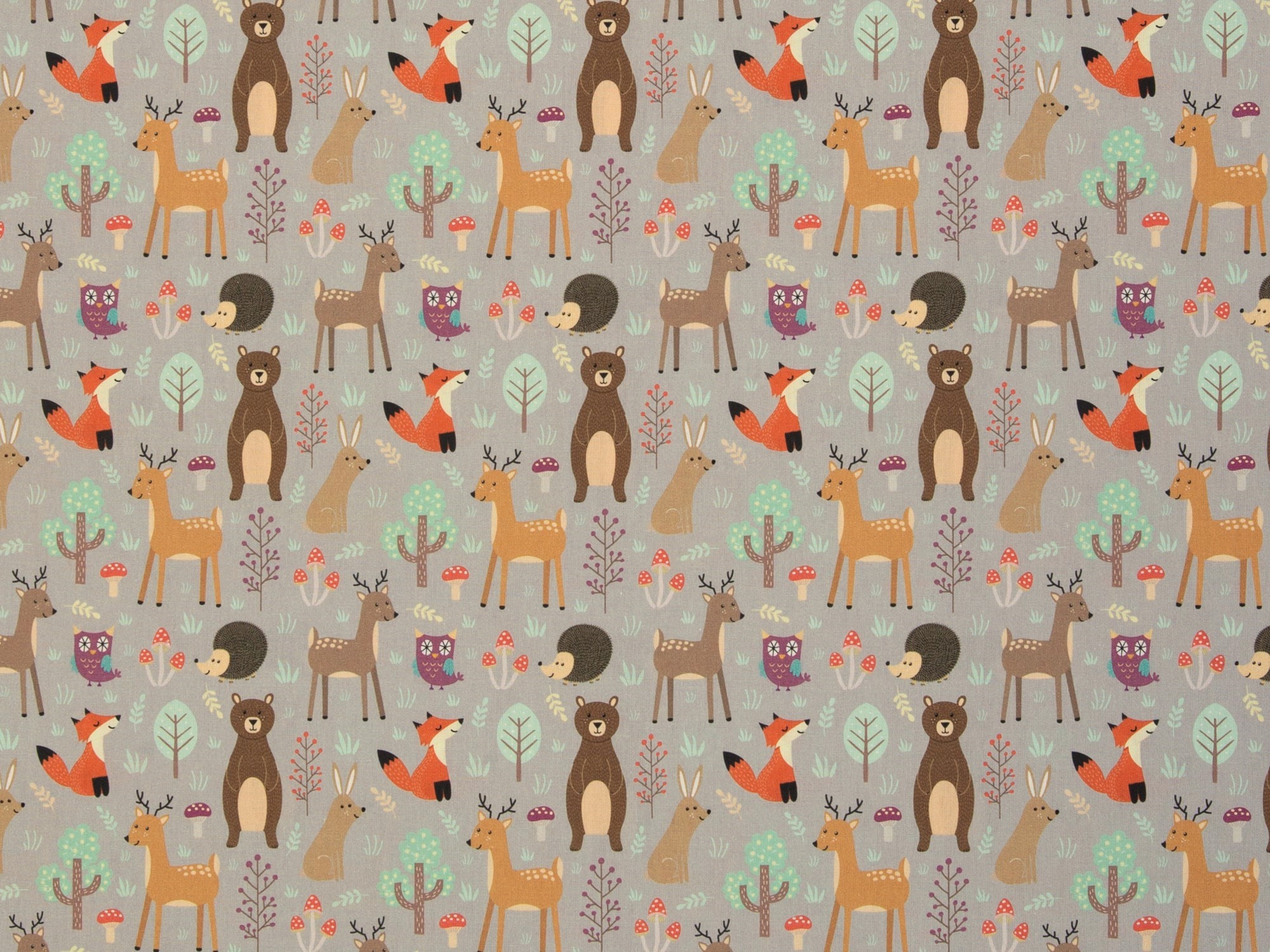 100 % Baumwolle Waldtiere 100 % Baumwolle Waldtiere