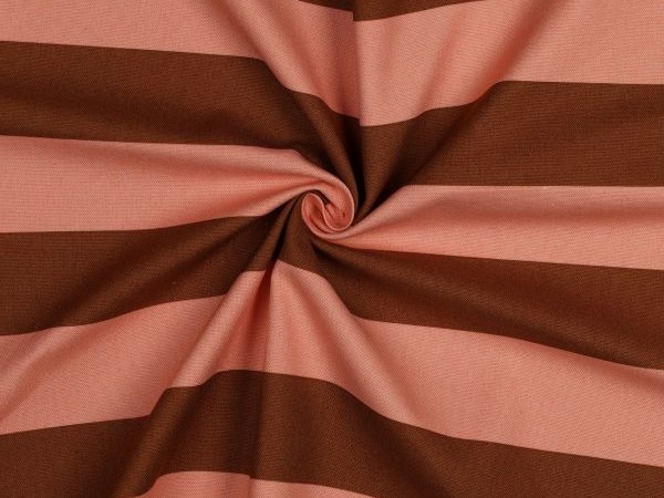 Dekostoff , Canvasstoff, Blockstreifen, salmon / braun Dekostoff , Canvasstoff, Blockstreifen, salmon / braun