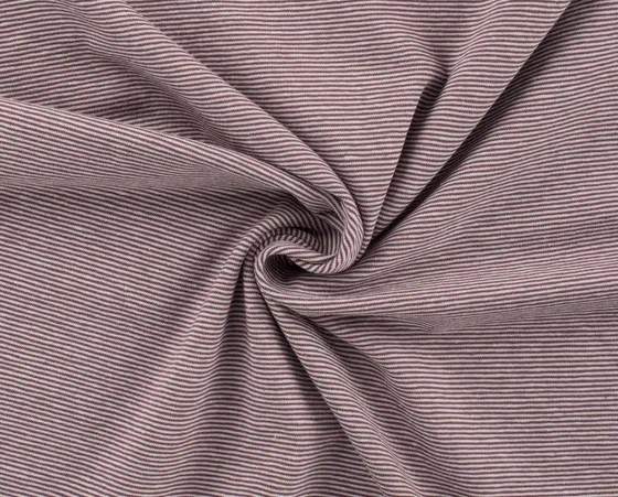 Jersey , Streifen, mauve / ecru