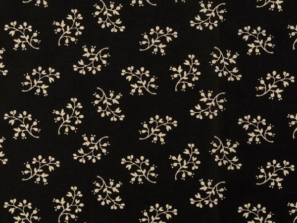 Kombistoff schwarz / ecru florales Dessin 
