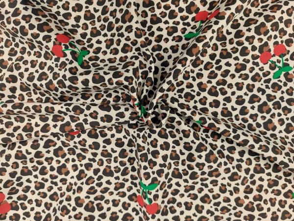 Jersey Animalprint mit Kirsche Jersey Animalprint mit Kirsche