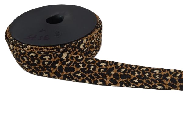 Gurtband, nougat / schwarz, Jacquard