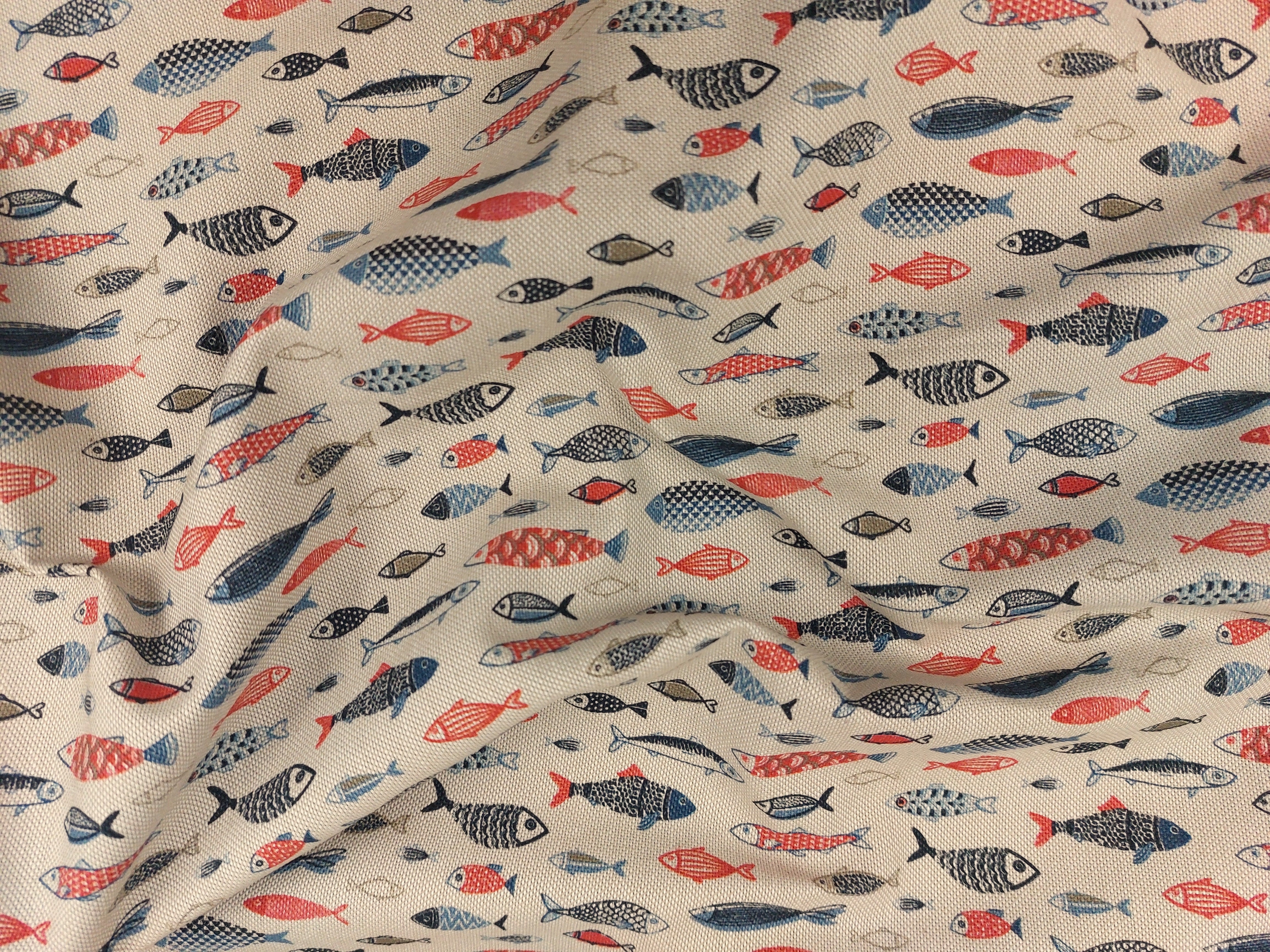 Dekostoff Fischschwarm ,kleine Fische 