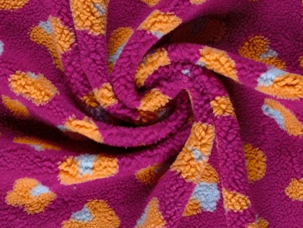 Teddystoff, Strick, Leomuster, fuchsia