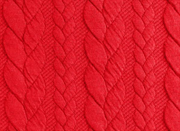 Strickstoff, Zopfmuster, rot