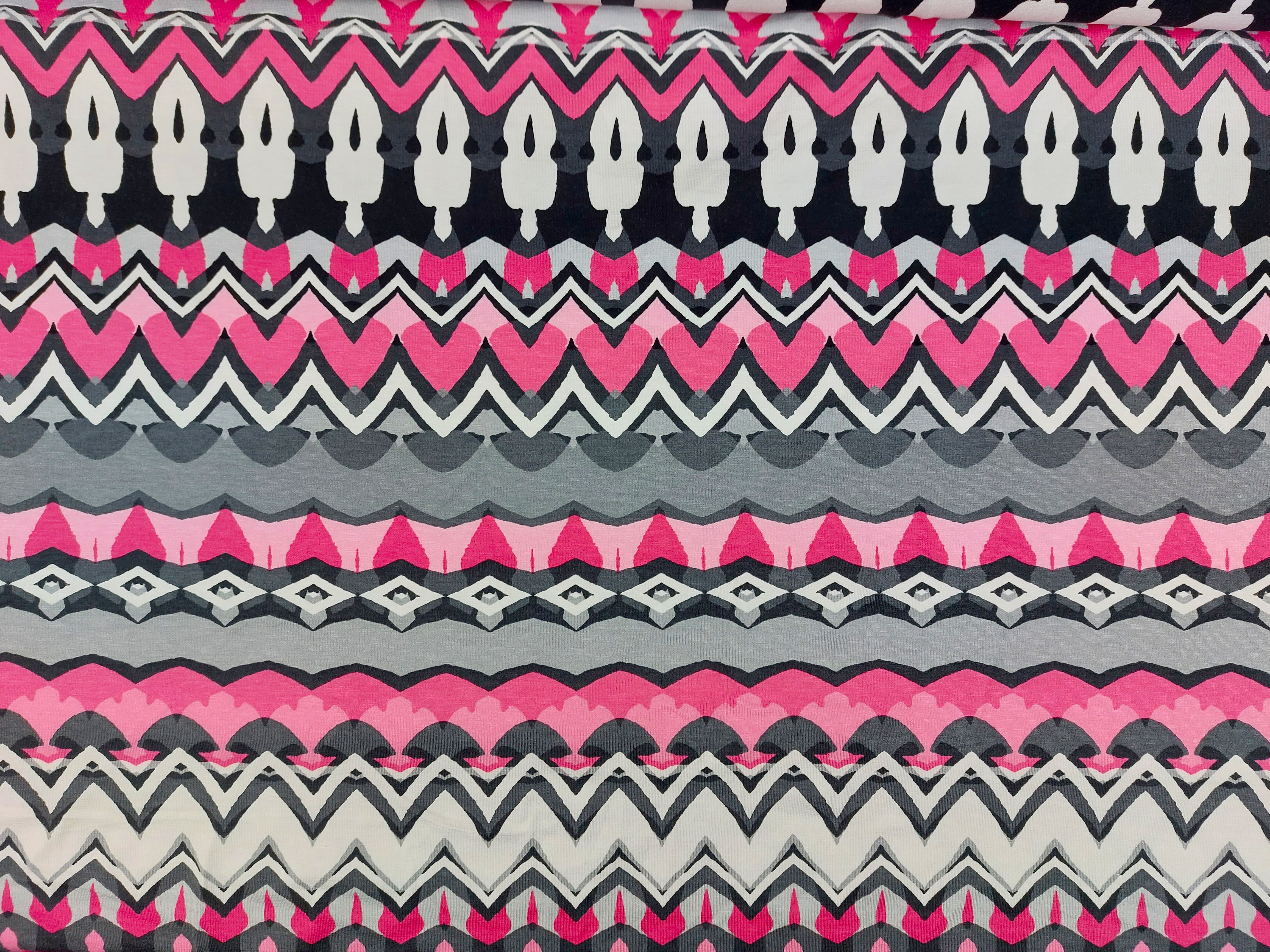 1 METER ! Jersey Viskose pink abstraktes Muster 1 METER ! Jersey Viskose pink abstraktes Muster