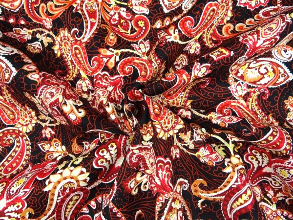  Baumwollstoff Paisley rot