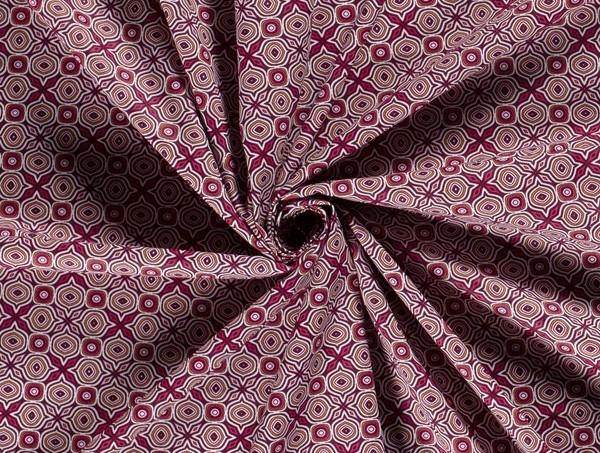  Baumwollstoff graphisches Muster pink 