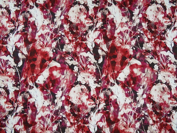 9357-004 Softshell florales Dessin rot