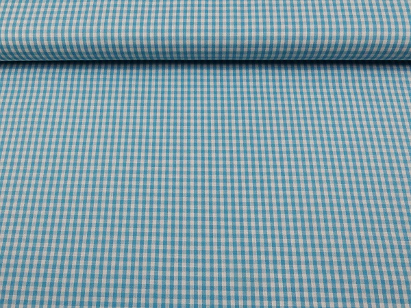 100 % Baumwolle Karo türkis 3mm
