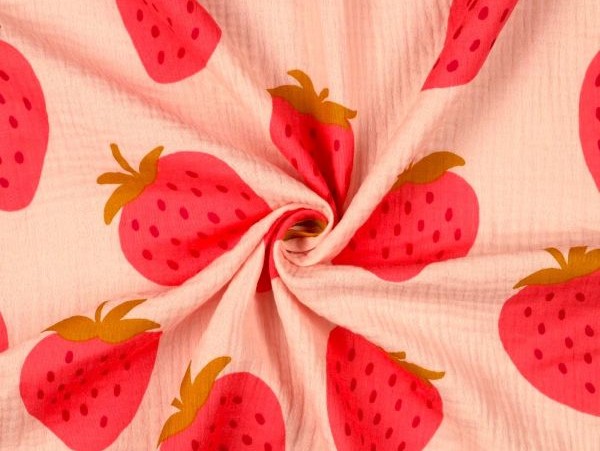 Musselin, Erdbeere, apricot 