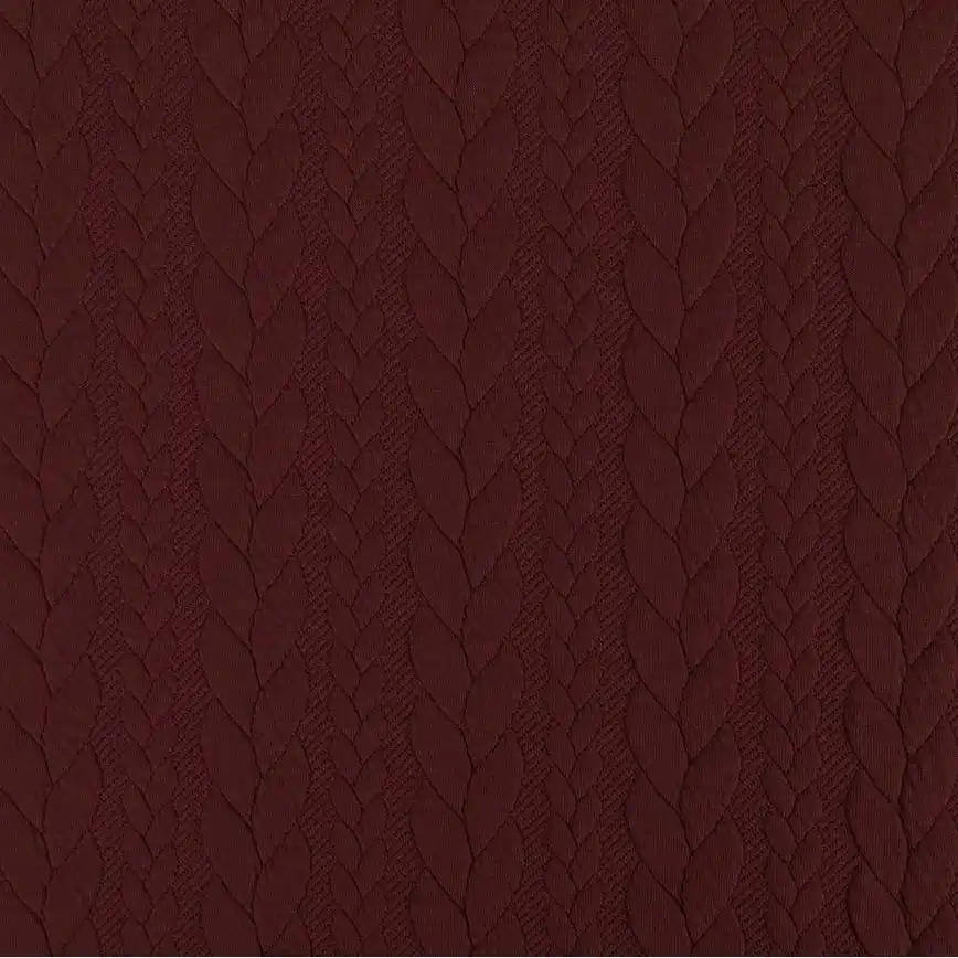 Strickstoff, Zopfmuster, bordeaux