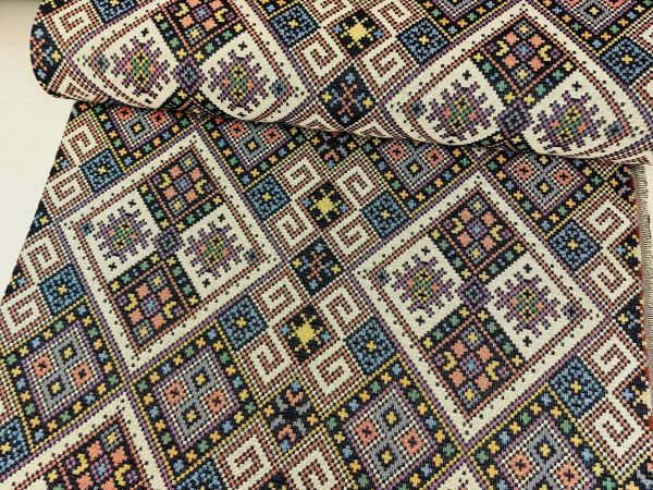 Dekostoff, Gobelin, geometrisches Muster , Dekostoff, Gobelin, geometrisches Muster ,