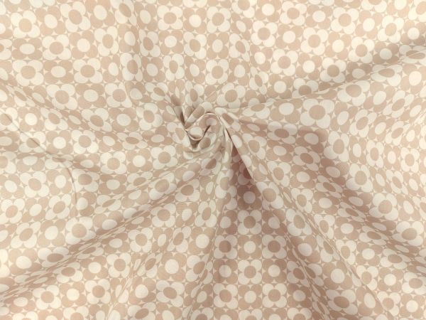 Baumwollstoff, Retro, Blümchen ecru / beige Baumwollstoff, Retro, Blümchen ecru / beige