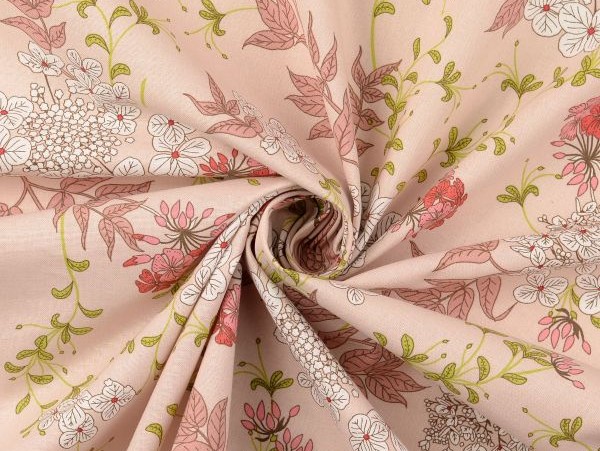 Baumwollstoff, Blumen , rose