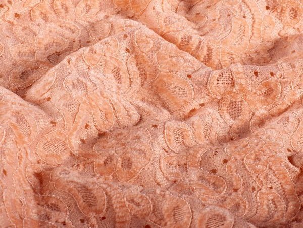 Wirkstoff mit Chenille, uni, apricot