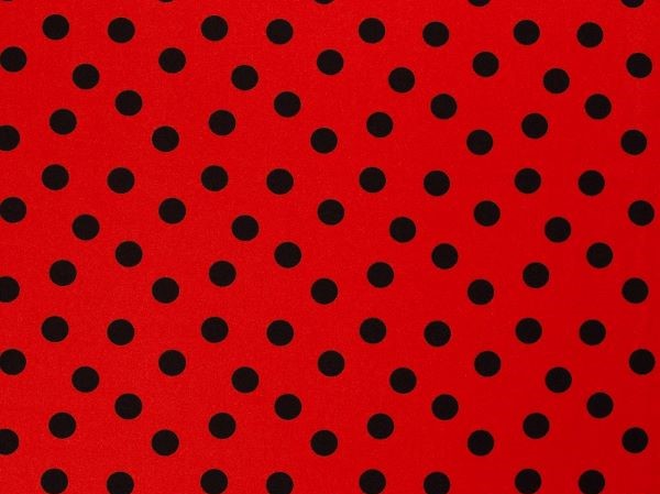 Webstoff Schwarze Punkte, roter Stoff